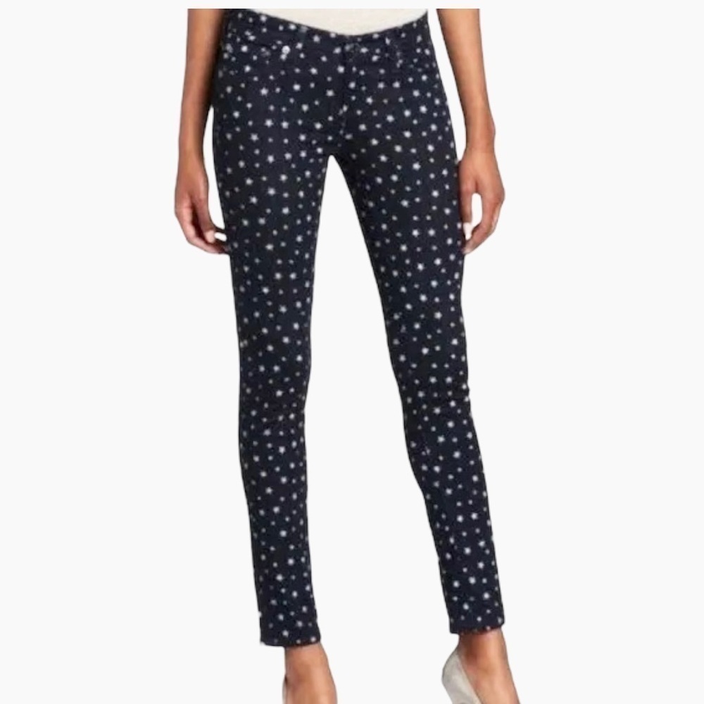 New AG Adriano Goldschmied The Legging Ankle Skinny Jean Star Print Blue New